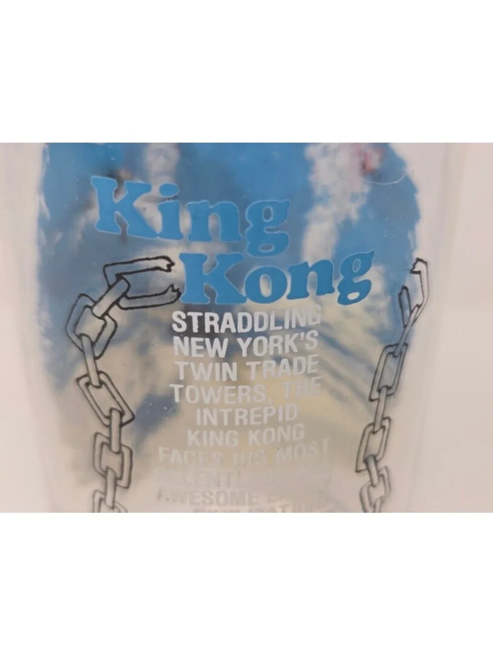 1976 King Kong Limited Edition Coca Cola Glass Twin Trade Towers Movie Promo